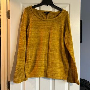 Golden Tribal Sweater with Flare Sleeve
